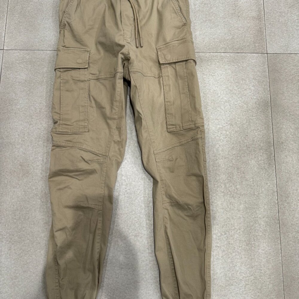 H&M boy Size XS beige elastic-cuff cargo pants